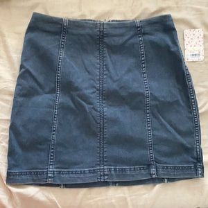Free people denim skirt with back zipper